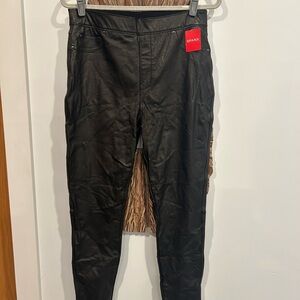 SPANX Black Leather-Like Skinny Leggings